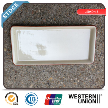 Placa rectangular de 10 &quot;(borde de color) en existencia con precio barato